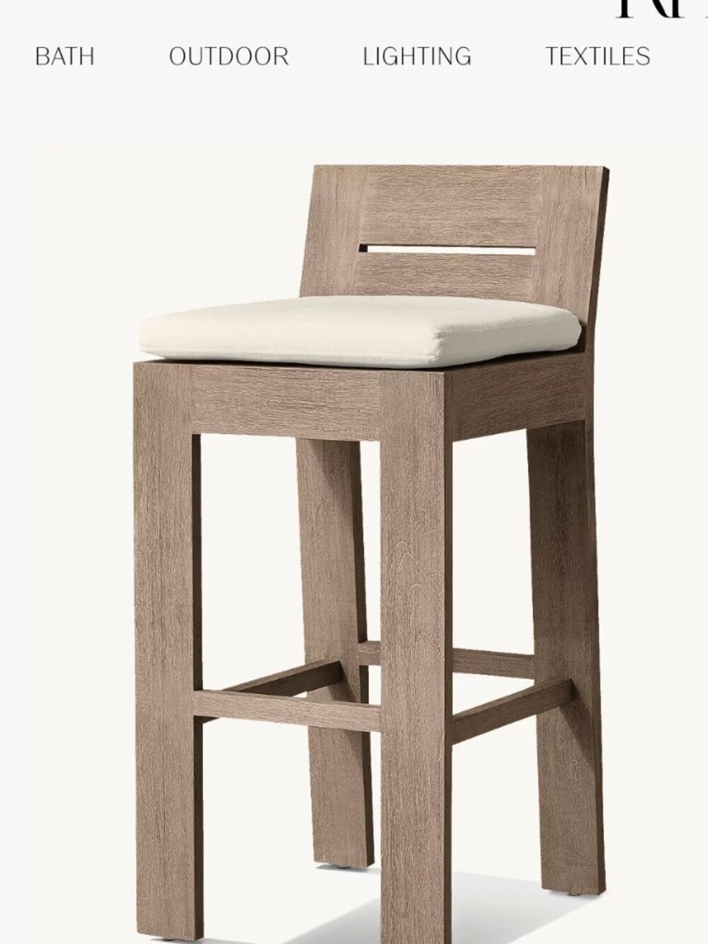 RH Marbella Stool Cushion